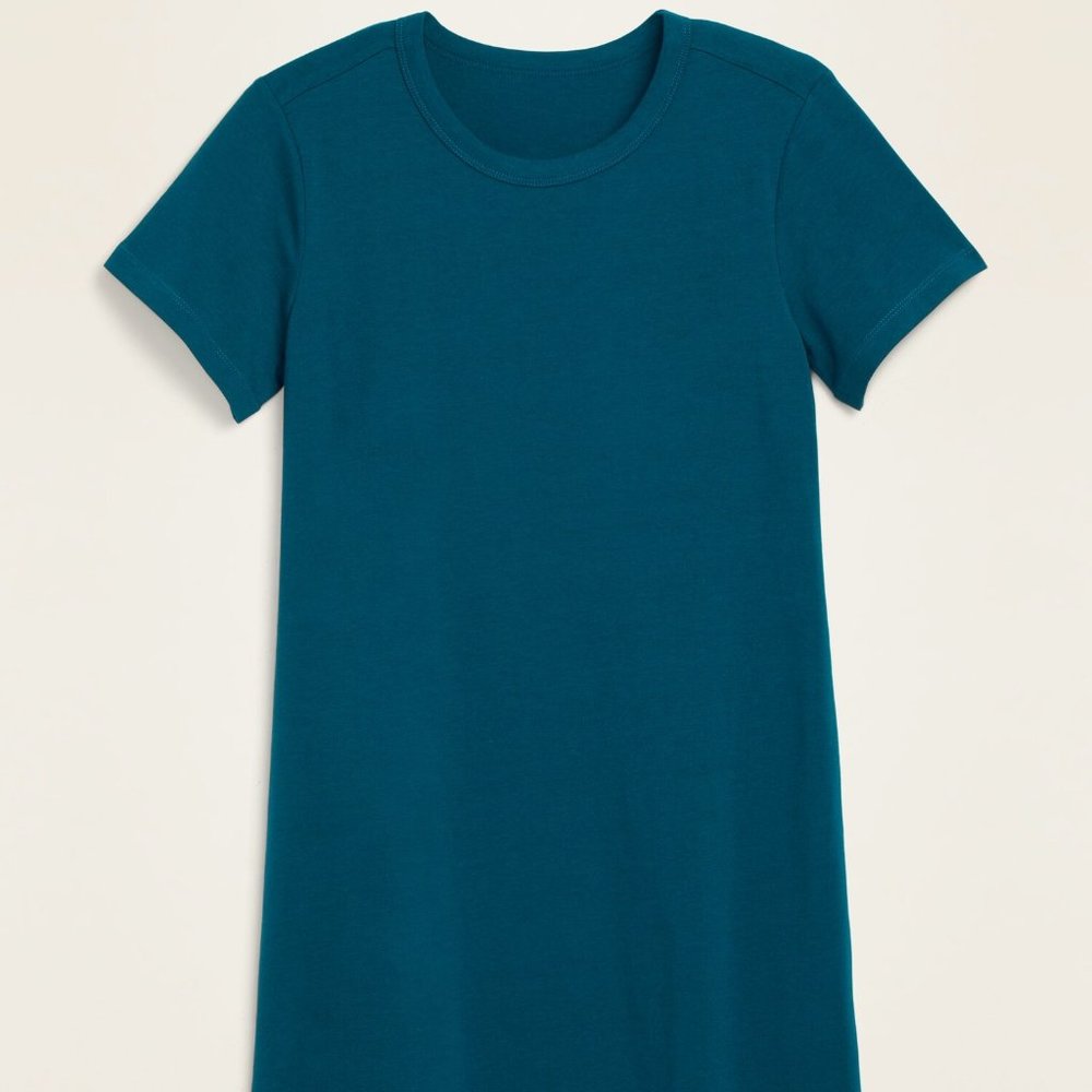 Fitted Crew-Neck T-shirt Dress - Small